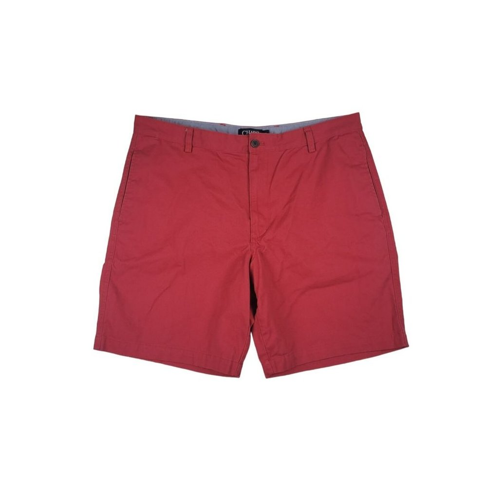Chaps Shorts Men's Size 38 Red Chinos Flat Front 8" Inseam
